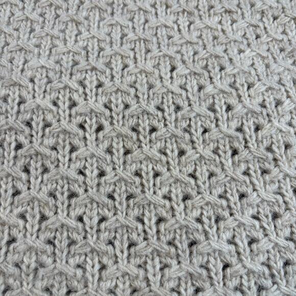 Banana Republic Italian yarn wool alpaca blend fisherman oatmeal sweater Sz XS - Picture 5 of 7